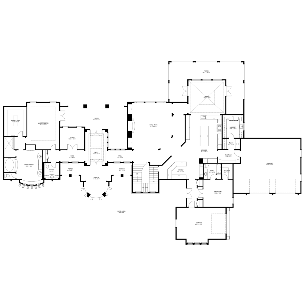 Mediterranean Tuscan first floor plan